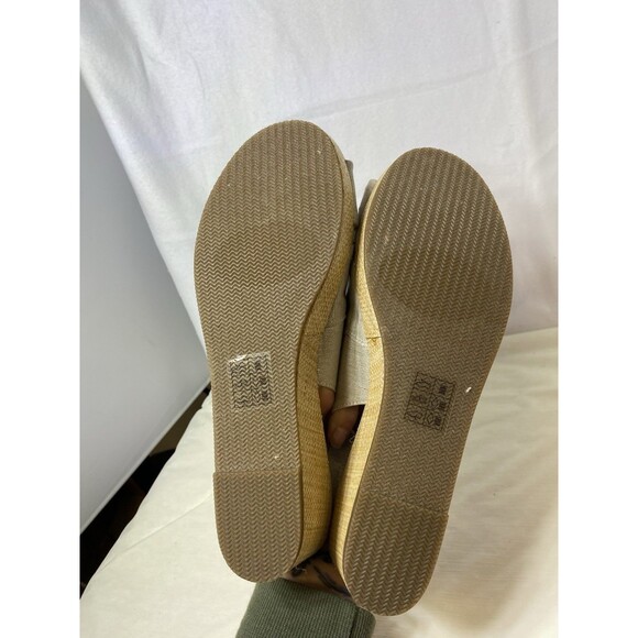 Lands End Women's Espadrille Slingback Wedge Sandals, Gray/Silver ~ Size 11 Wide - Picture 4 of 9